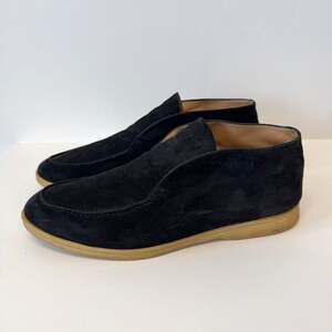 LORO PIANA Black Suede Open Walk